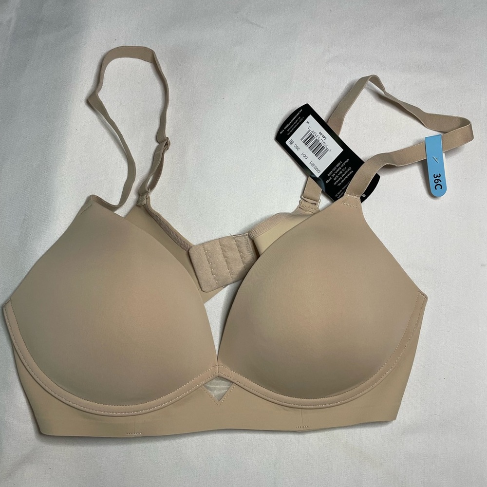 NWT Maidenform Nude/Cream T-Shirt Bra Wireless Support Convertible Size 36C